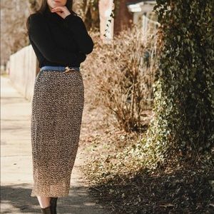 Anthropologie Maeve Gold Motif Midi Skirt